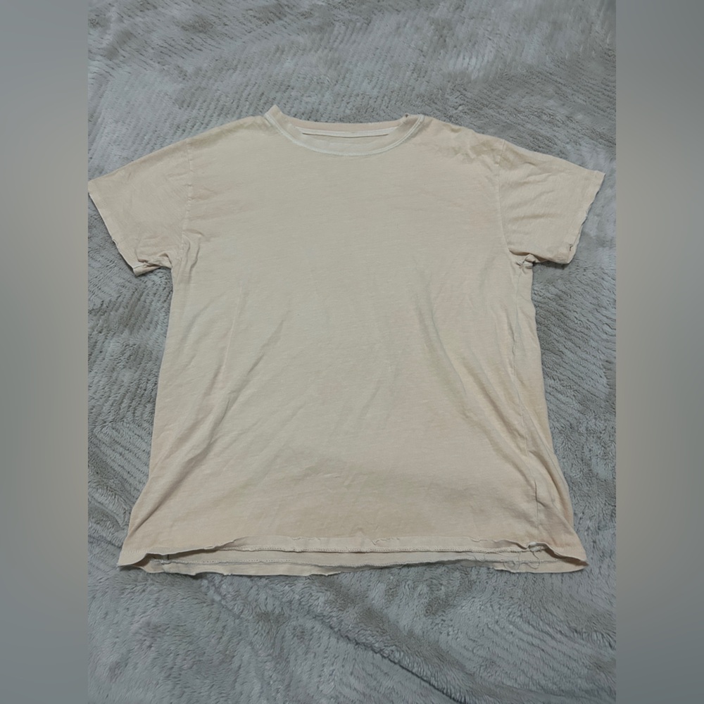 Aeropostale Women's Cream Short Sleeve Tee